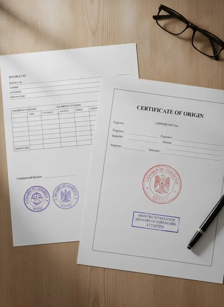 Sample Commercial Document Attestation document