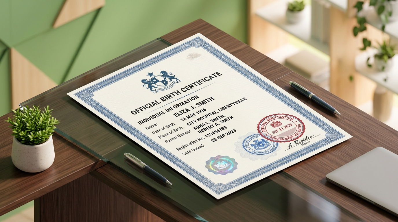 Sample B-Form / Child Registration Certificate Document