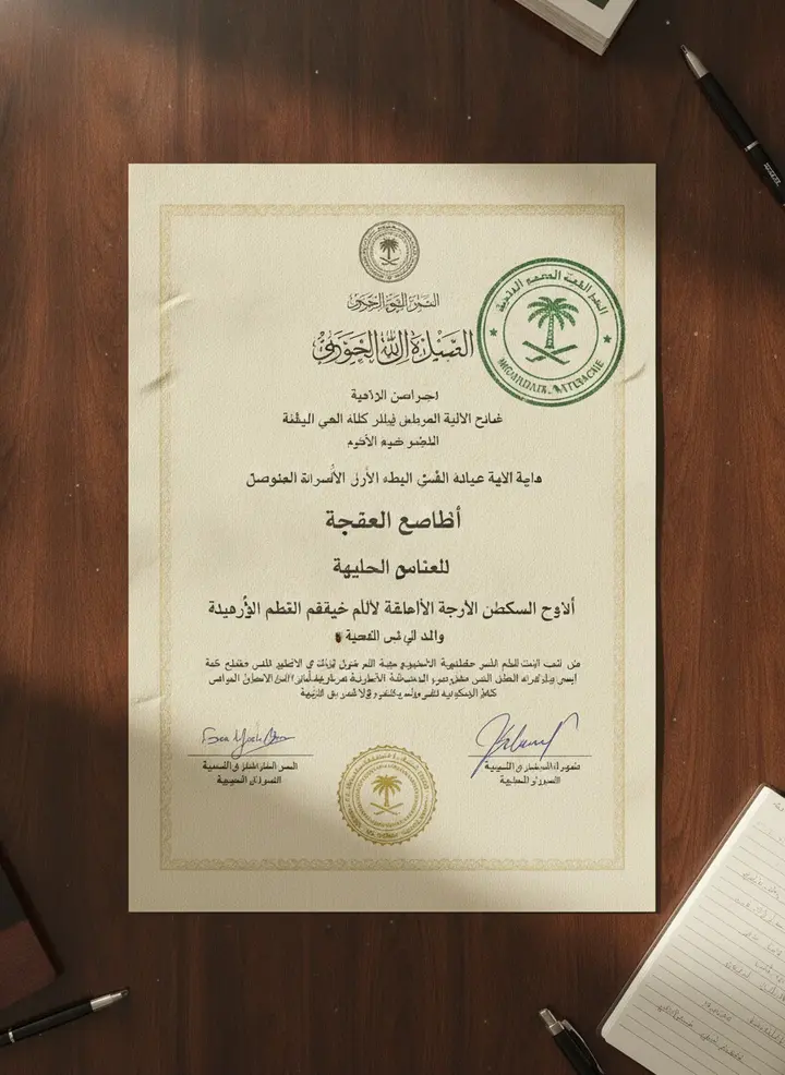Sample Saudi Cultural Attestation (Mosadaqa) document